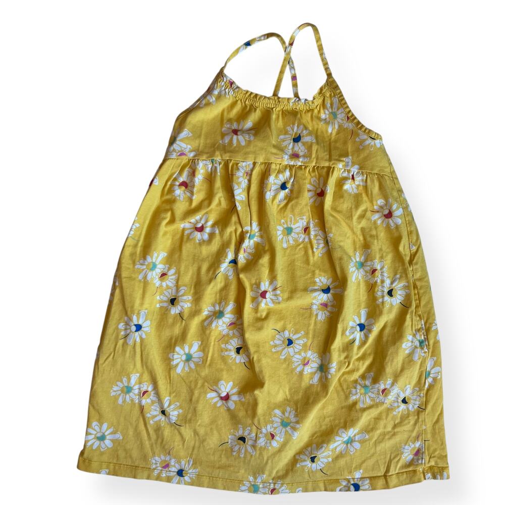 Hanna Andersson Yellow Floral Knit-Dress 130cm